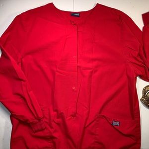 CHEROKEE Workwear Red Scrub Lab Jacket